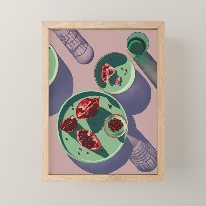 Autumn Pomegranates Still Life Mini Art Print Gallery Image 1