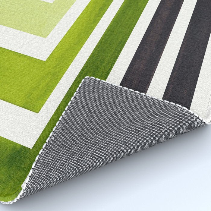 Sap Green Mid Century Modern Watercolor Colorful Ancient Aztec Art Pattern Minimalist Geometric Patt Rug Gallery Image 4