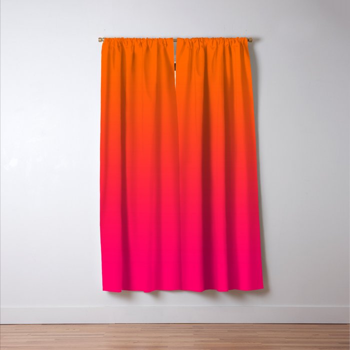 Bright Orange and Pink Gradient Window Curtain Gallery Image 3