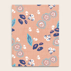 Romantic Abstract Flowers Blue and Muted Pink Notebook Gallery Image 4
