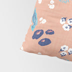 Romantic Abstract Flowers Blue and Muted Pink Pillow Sham Gallery Image 4