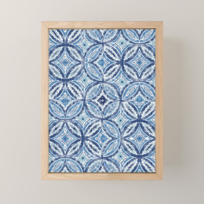 Moroccan Vibes Indigo C Mini Art Print Gallery Image 1