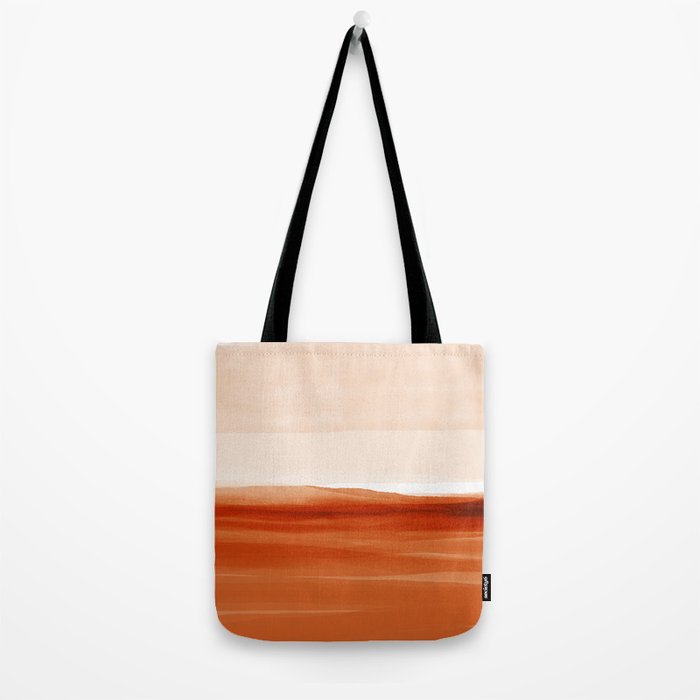 Watercolor Abstract 08 Burnt Orange Landscape Tote Bag Gallery Image 2