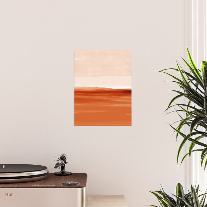 Watercolor Abstract 08 Burnt Orange Landscape Poster Gallery Image 2