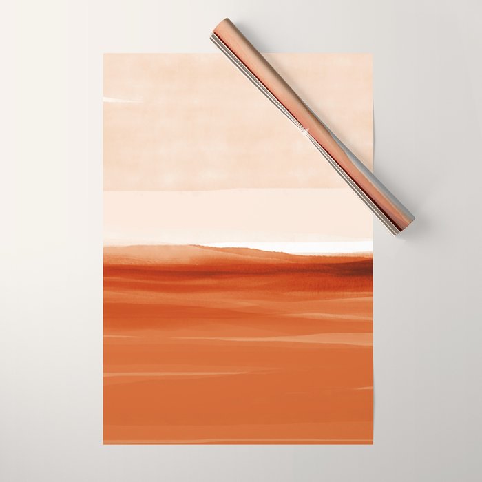 Watercolor Abstract 08 Burnt Orange Landscape Wrapping Paper Gallery Image 1