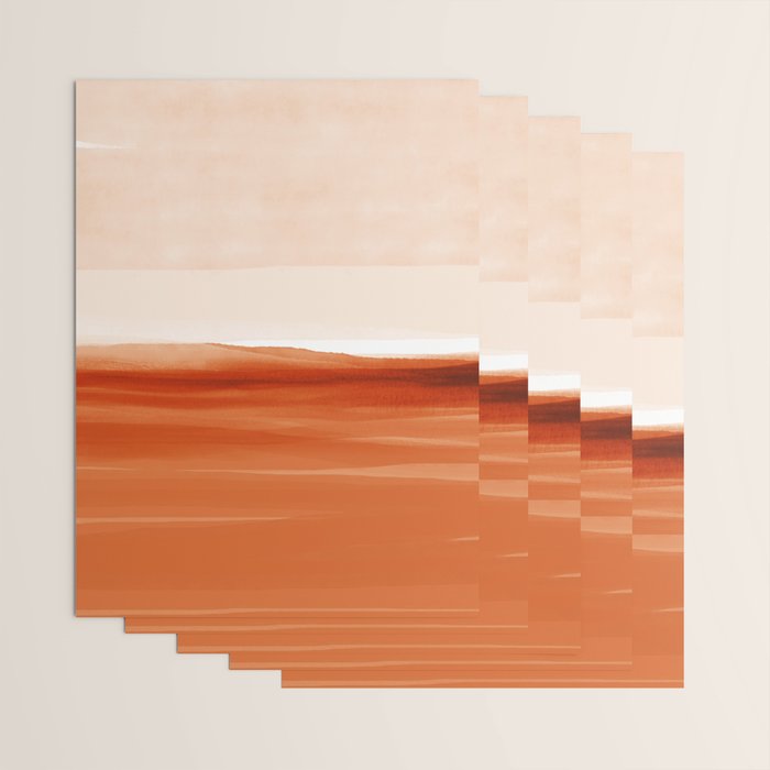 Watercolor Abstract 08 Burnt Orange Landscape Wrapping Paper Gallery Image 3
