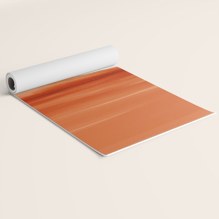 Watercolor Abstract 08 Burnt Orange Landscape Yoga Mat Gallery Image 2