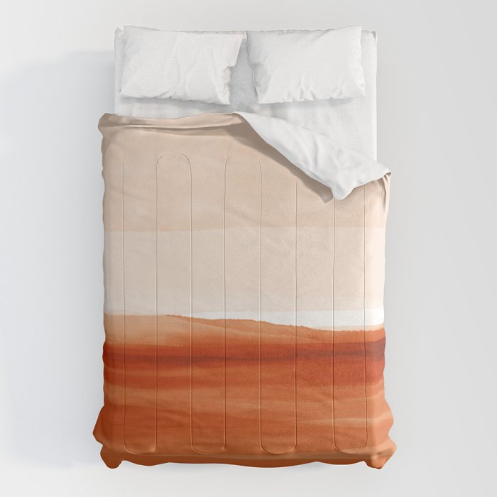 Watercolor Abstract 08 Burnt Orange Landscape Comforter Gallery Image 1