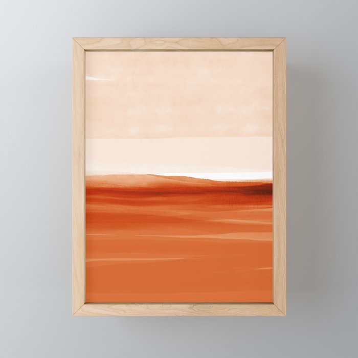 Watercolor Abstract 08 Burnt Orange Landscape Mini Art Print Gallery Image 1