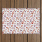 Watercolor Seashells Outdoor Rug Gallery Image 1