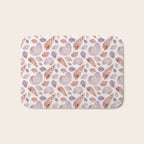 Watercolor Seashells Bath Mat Gallery Image 1
