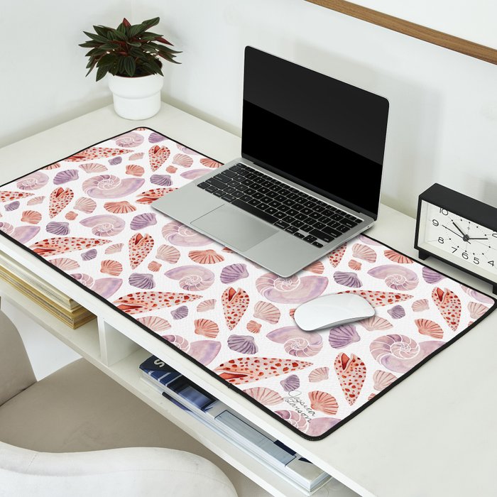 Watercolor Seashells Desk Mat Gallery Image 2