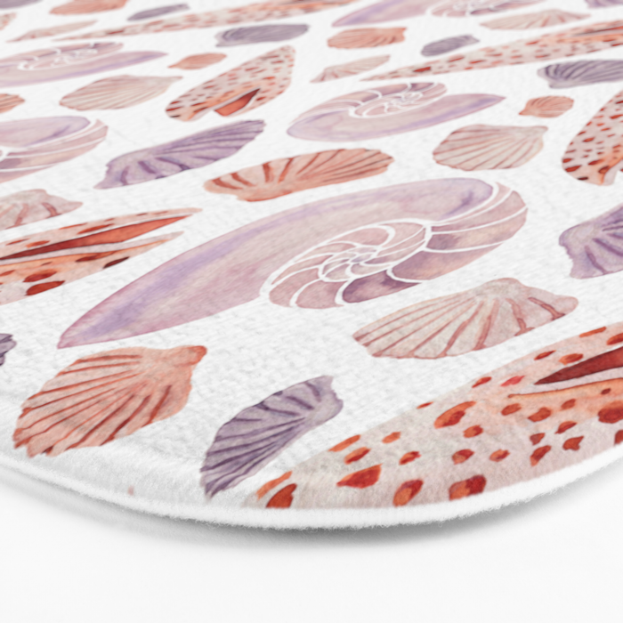 Watercolor Seashells Bath Mat Gallery Image 3
