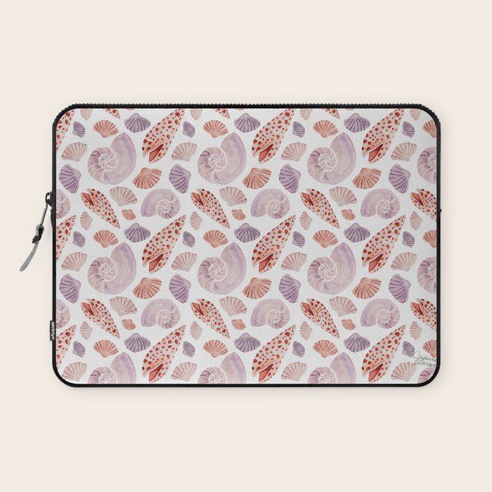 Watercolor Seashells Laptop Sleeve Gallery Image 1