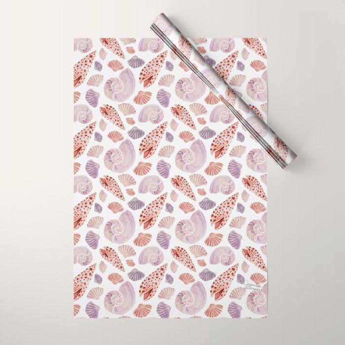 Watercolor Seashells Wrapping Paper Gallery Image 1