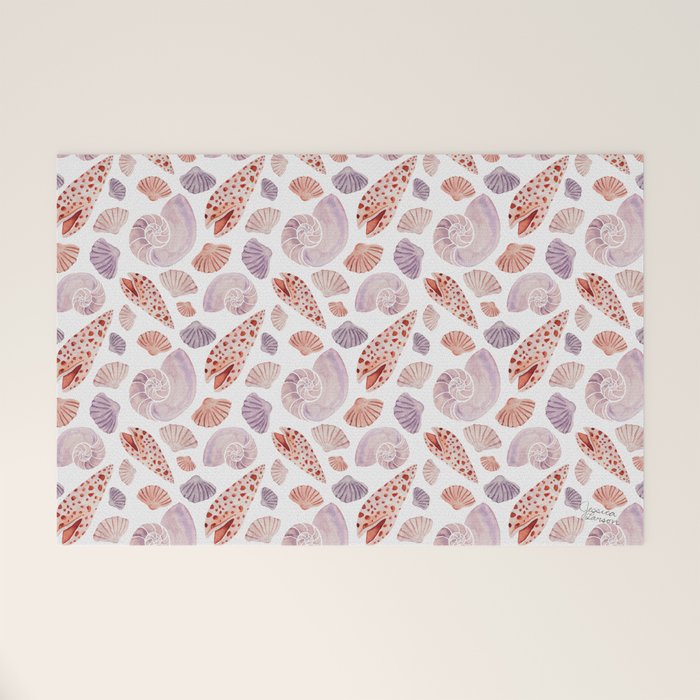 Watercolor Seashells Welcome Mat Gallery Image 1