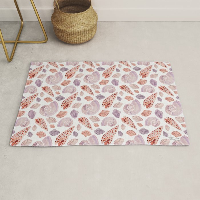 Watercolor Seashells Rug Gallery Image 1
