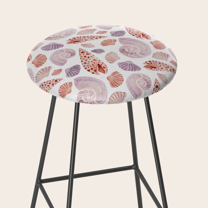 Watercolor Seashells Stool Gallery Image 2