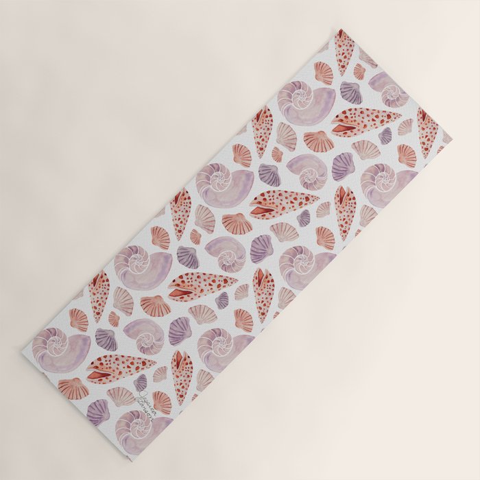 Watercolor Seashells Yoga Mat Gallery Image 1