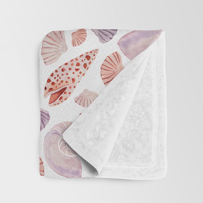 Watercolor Seashells Throw Blanket Gallery Image 3