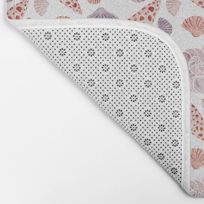 Watercolor Seashells Bath Mat Gallery Image 2