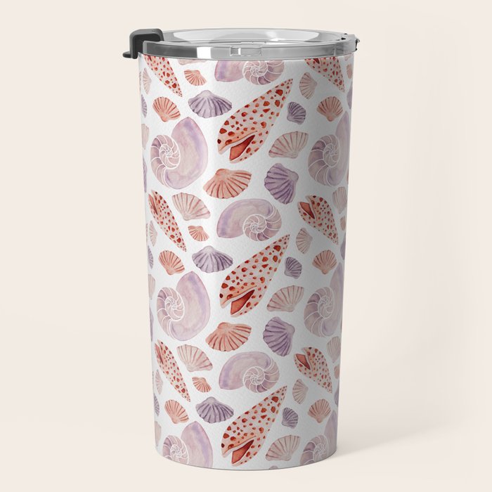 Watercolor Seashells Travel Mug Gallery Image 3