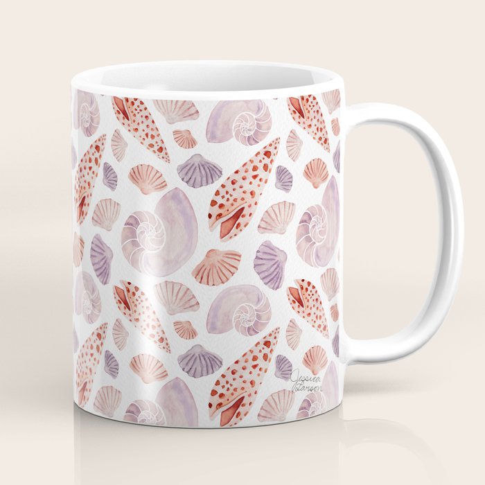 Watercolor Seashells Coffee Mug Gallery Image 1