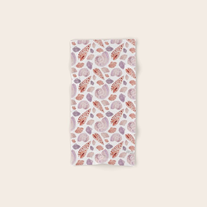 Watercolor Seashells Bath Towel Gallery Image 1