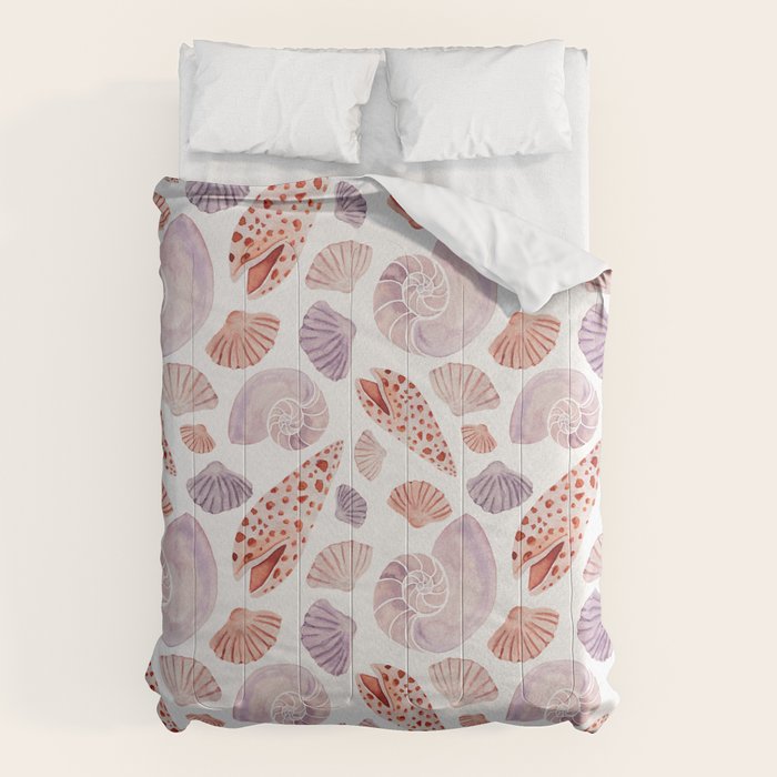 Watercolor Seashells Comforter Gallery Image 6