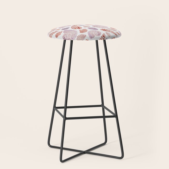 Watercolor Seashells Stool Gallery Image 1