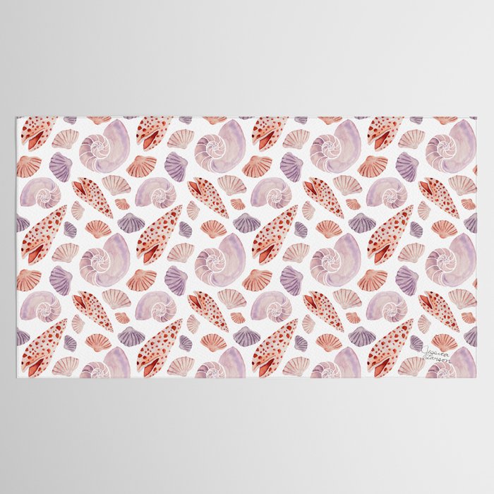 Watercolor Seashells Tablecloth Gallery Image 2