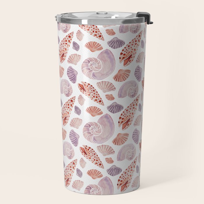 Watercolor Seashells Travel Mug Gallery Image 2