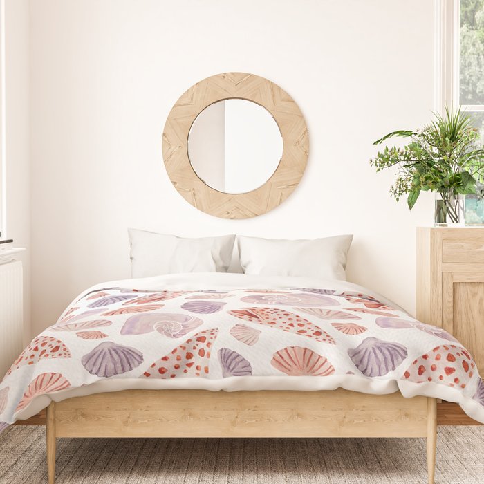Watercolor Seashells Duvet Cover Gallery Image 3