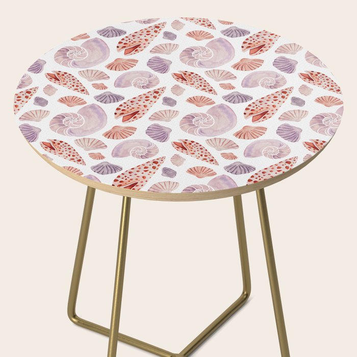 Watercolor Seashells Side Table Gallery Image 2