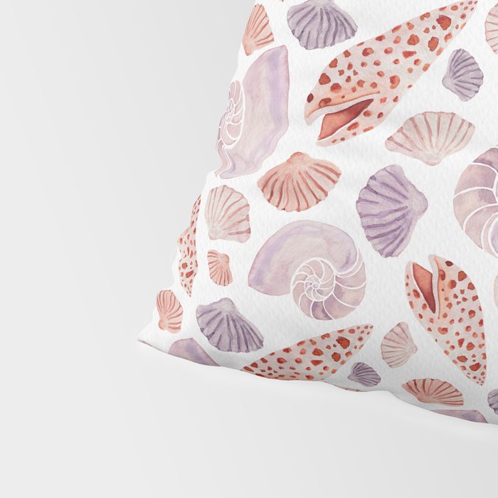 Watercolor Seashells Pillow Sham Gallery Image 4