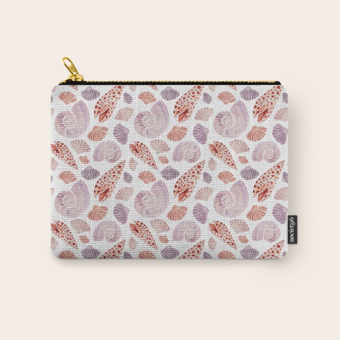 Watercolor Seashells Carry All Pouch Gallery Image 1