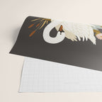Swan Dance - Charcoal Black Background Wrapping Paper Gallery Image 2