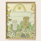 tiki gods send waves and peace swamis // retro surf art by surfy birdy Serving Tray Gallery Image 1