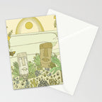 tiki gods send waves and peace swamis // retro surf art by surfy birdy Stationery Card Gallery Image 2