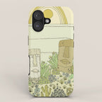 tiki gods send waves and peace swamis // retro surf art by surfy birdy iPhone Case Gallery Image 1