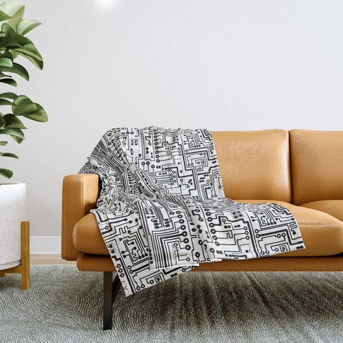 Circuit Board Throw Blanket Gallery Image 1