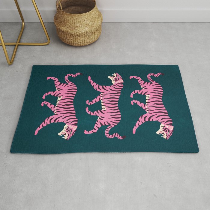 Fierce: Night Race Pink Tiger Edition Rug Gallery Image 1