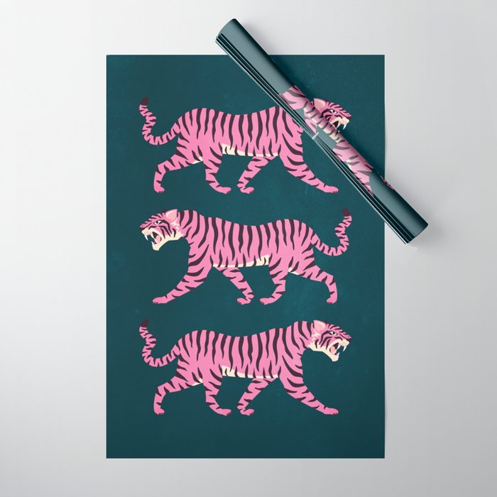 Fierce: Night Race Pink Tiger Edition Wrapping Paper Gallery Image 1