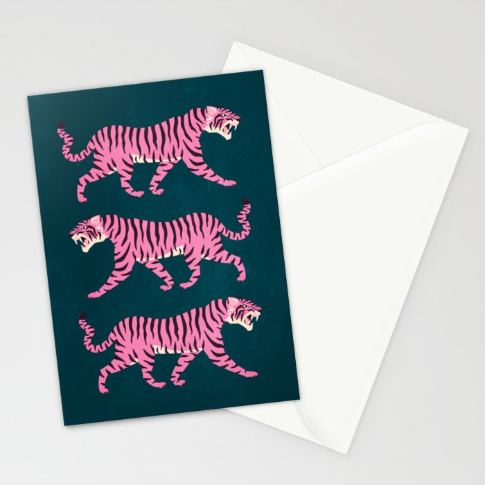 Fierce: Night Race Pink Tiger Edition Stationery Card Gallery Image 2