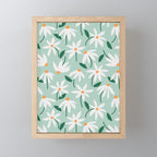 Drifting Daisies #2 - green tangerine Mini Art Print Gallery Image 1