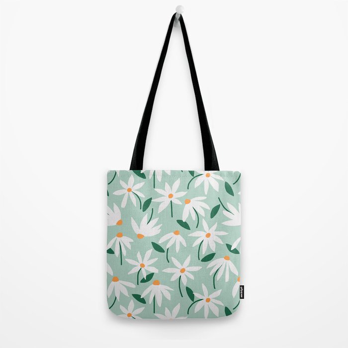Drifting Daisies #2 - green tangerine Tote Bag Gallery Image 2