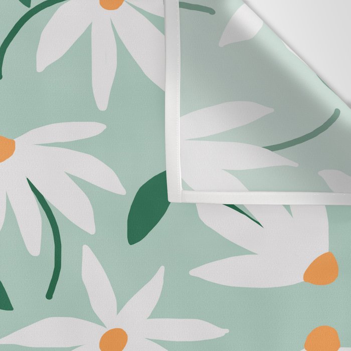 Drifting Daisies #2 - green tangerine Wall Tapestry Gallery Image 3