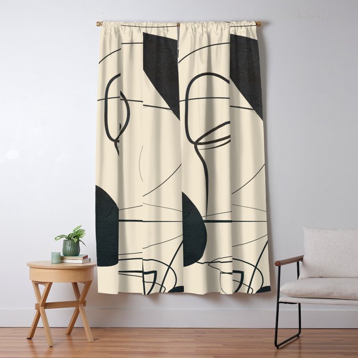 Abstract Line Art VIII Window Curtain Gallery Image 1