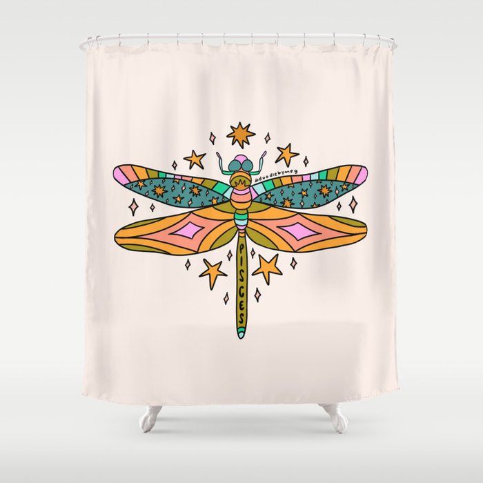 Pisces Dragonfly Shower Curtain Gallery Image 1