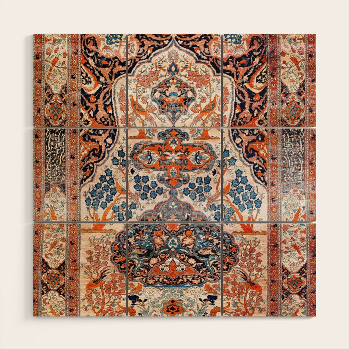 Tabriz Azerbaijan Northwest Persian Rug Print Wood Wall Art Gallery Image 1